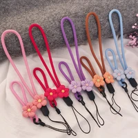 mobile phone lanyard short small flower jewelry strap hand woven anti lost sling mobile phone case universal lanyard sling