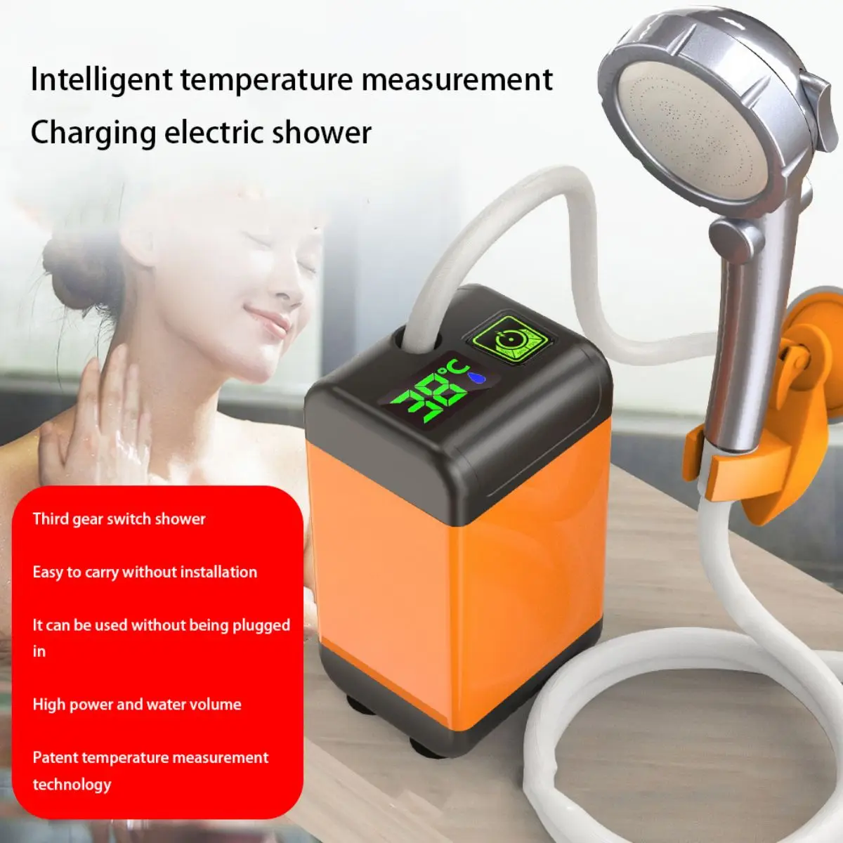 

Outdoor Camping Shower Portable Electric Shower Pump IPX7 Waterproof with Digital Display for Camping Travel Beach Pet Watering