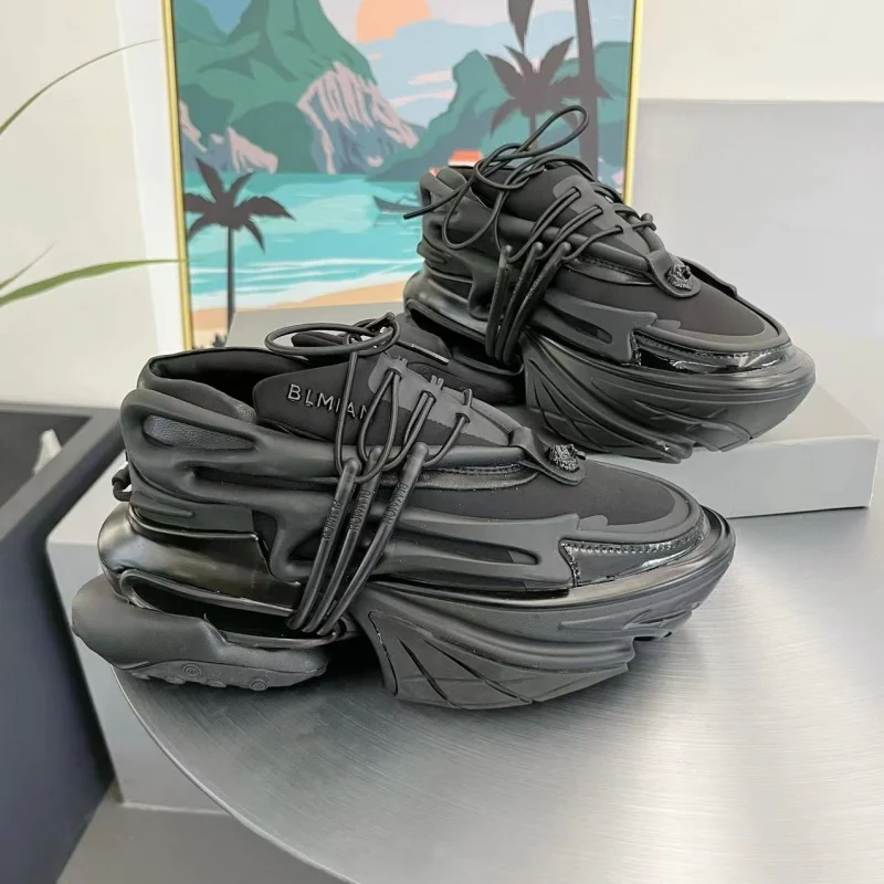 Туфли унисекс на платформе массивном каблуке мужские универсальные