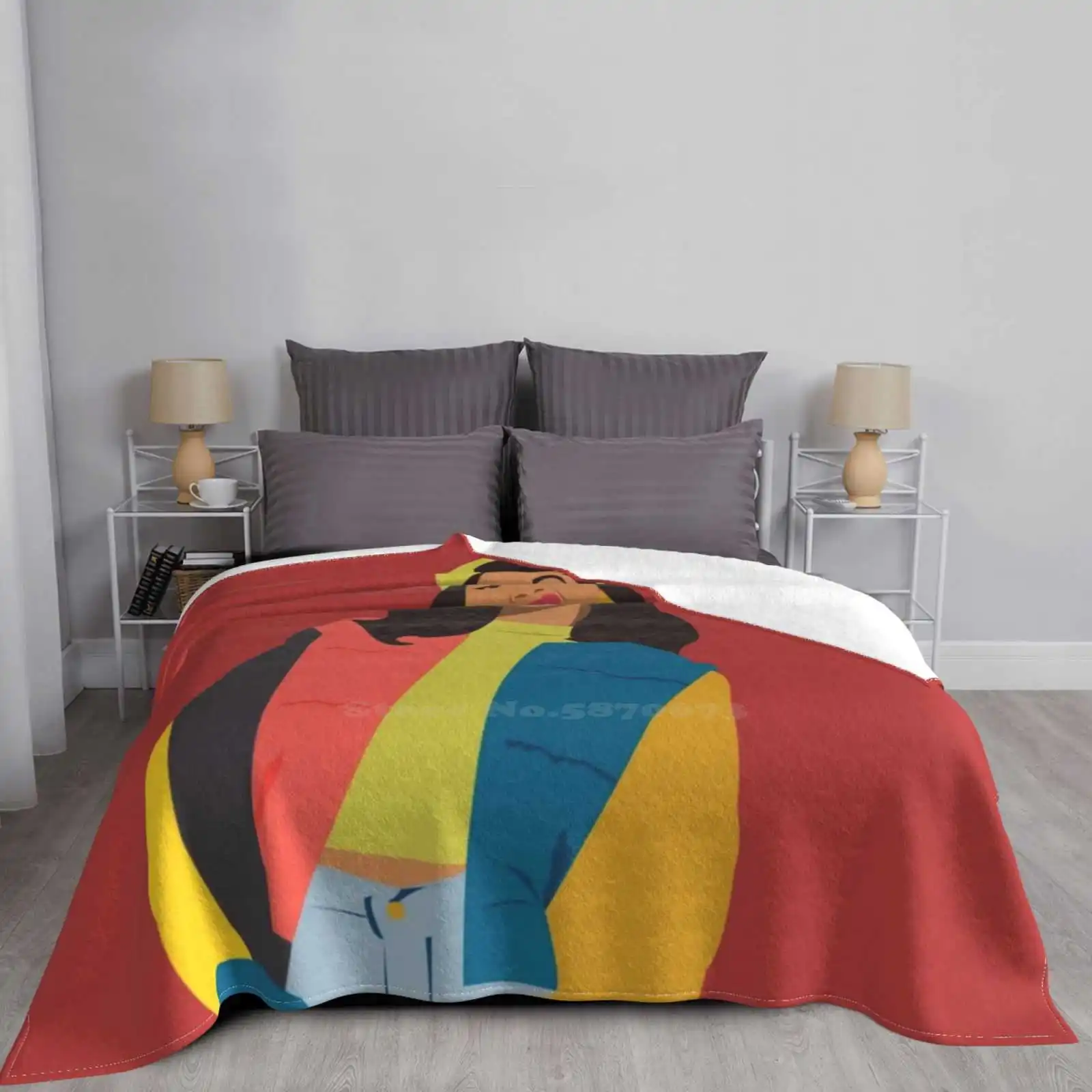 Cardi B Best Selling Room Household Flannel Blanket Colorful Music Singer Rapper Cool Trendy Okurrr Graphic I Like It