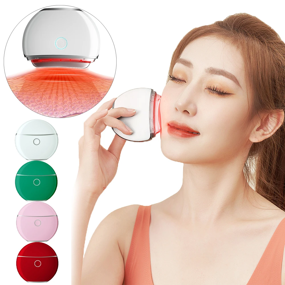 

4 Modes Microcurrent Face Massager Heat Vibration Facial Lifting Anti Aging Wrinkles Skin Tighten Gua Sha Scraping Massage Tool