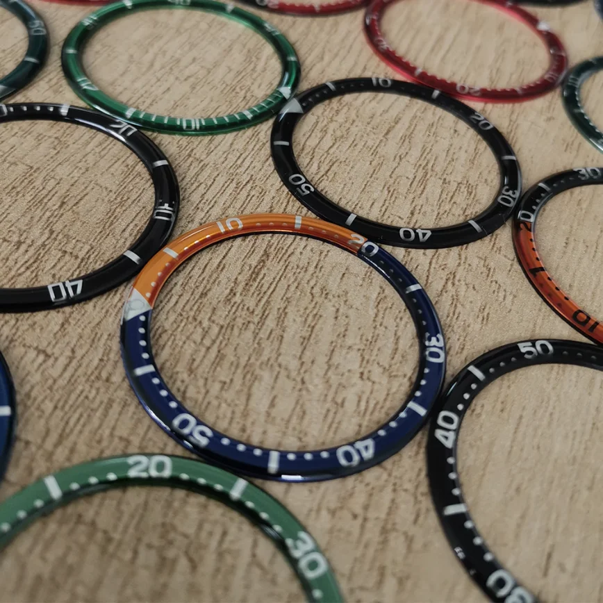 Watch Accessories Watch Bezel Insert Round Edge Curved Rubber Aluminum Bezel Mouth Outer Diameter 38MM Inner Diameter 31.3MM