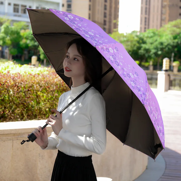 

Large Size Umbrella 10 Bones Flower Pattern Rain Umbrellas Anti UV Sun Protection Rain Umbrella Women Folding Parasol 4 Color