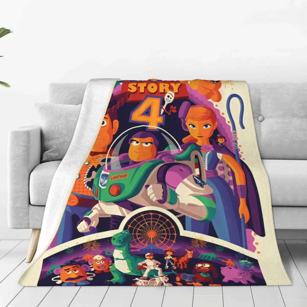 Супертеплое плюшевое одеяло для пикника Фланелевое покрывало с рисунком История