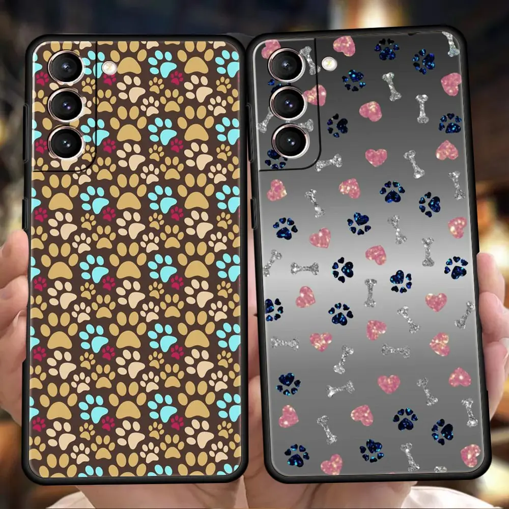

Dog Footprint Paw Phone Case For Samsung Galaxy S20 S21 FE S22 Note 20 10 Ultra S10 S10E S9 S8 M21 M22 M31 M32 Plus 5G Cover TPU