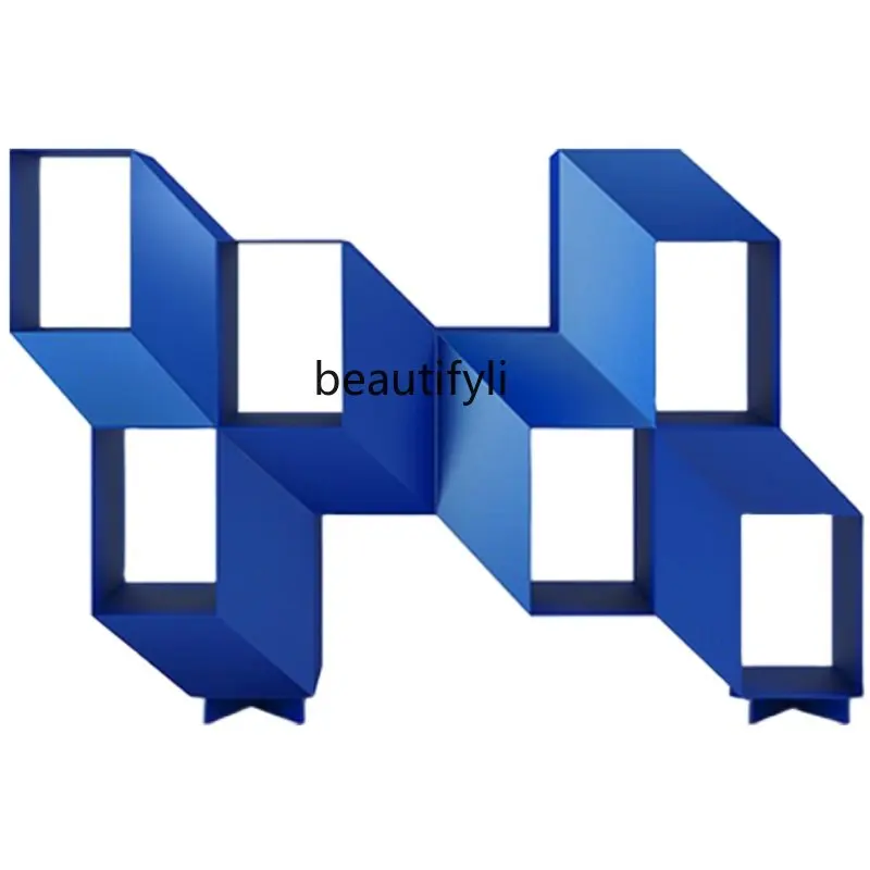 

Modern Minimalist Bookshelf Industrial Style Metal Three-Dimensional Artistic Living Room Hallway Display Bookcase