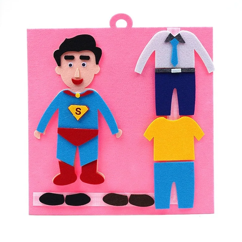 

Quick Change Clothes DIY Puzzle For Kid Activities Felt Toys Educational Montessori Baby Early Education Toy 2 3 4 Years Gifts