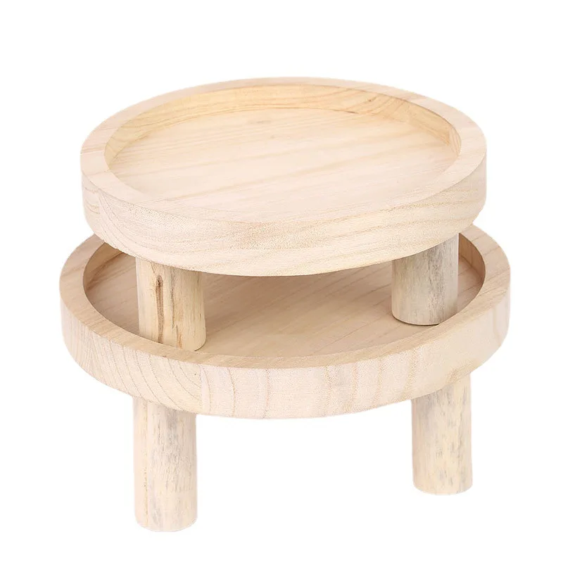 

2Pcs Mini Wooden Stool Display Stand, Round Wooden Flower Stool Display Stand, for Indoor Outdoor Home Garden Decor