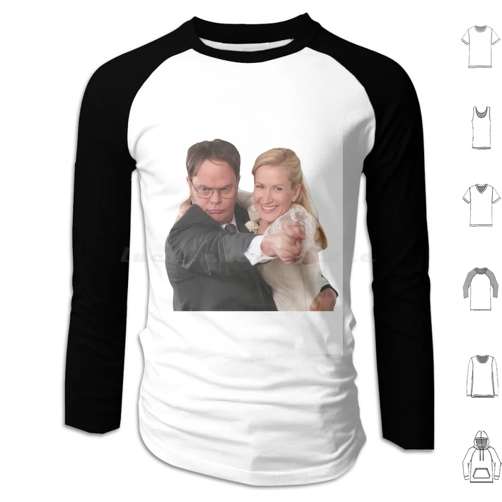 

Толстовка Dwight And Angela с длинным рукавом, из хлопка, для офиса, свадьбы, офиса Dwight и Angela The Office