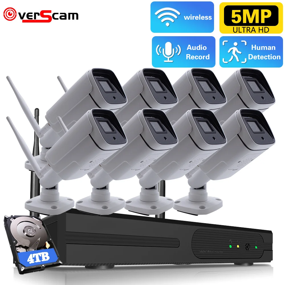 

5MP CCTV Wifi Video Surveillance Kit 8CH Outdoor Waterproof Security IP Camera Wifi Wireless System Set 8 Channel NVR Kit