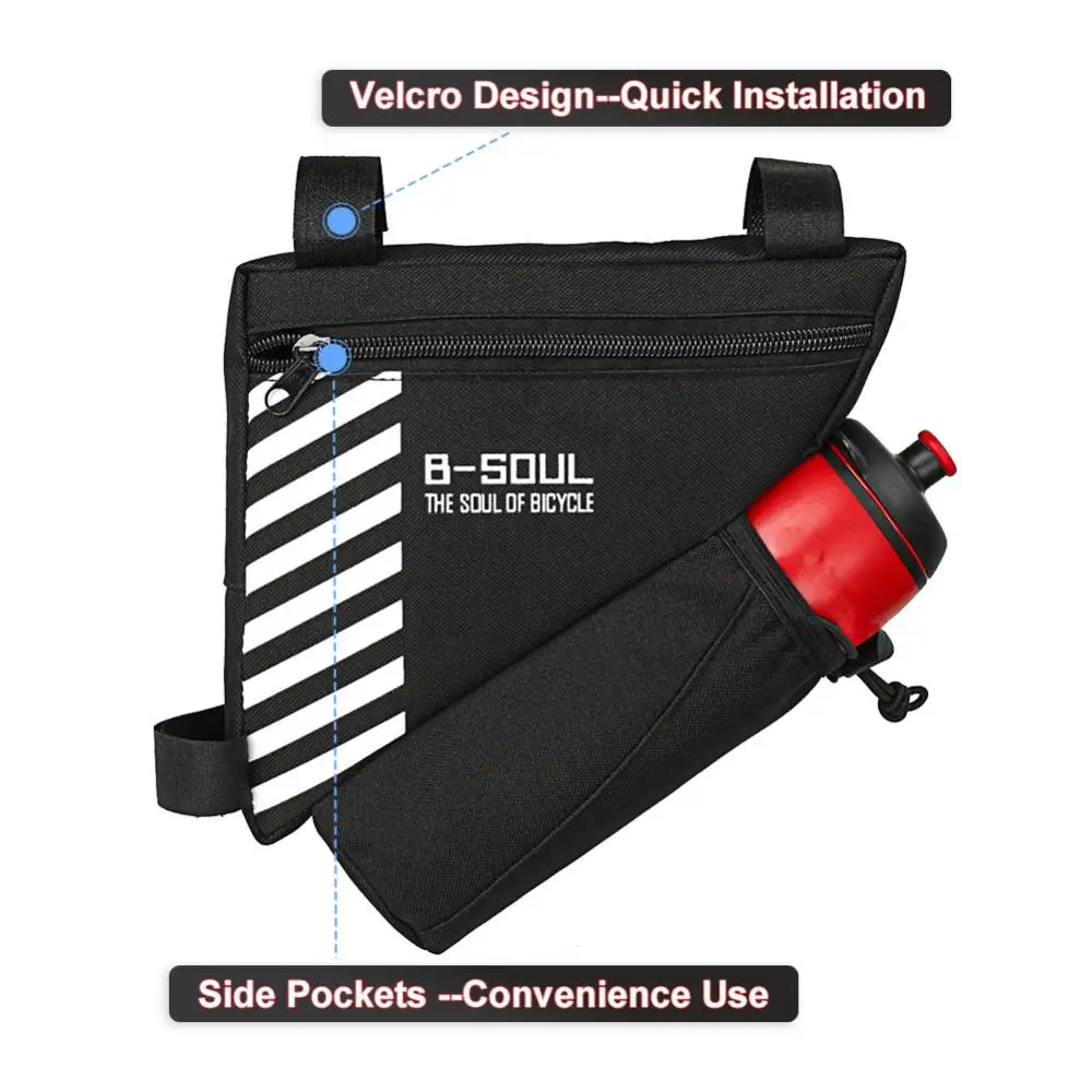 

Waterproof Triangle Bicycle Bag Zipper Cycling Front Bag Practical MTB Bike Pouch Frame Durable Bottle Bags Bicycle Accessories