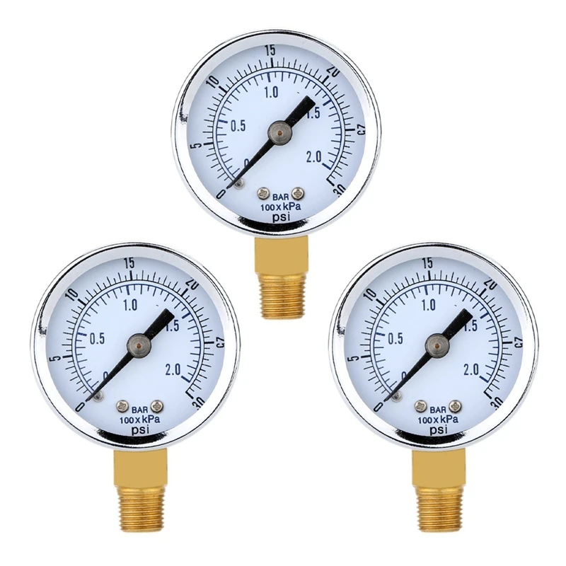 

Мини-манометр GTBL 3X - 0 - 30 Psi 0 - 2 бар, гидравлический измеритель давления, двухдиапазонный, черный