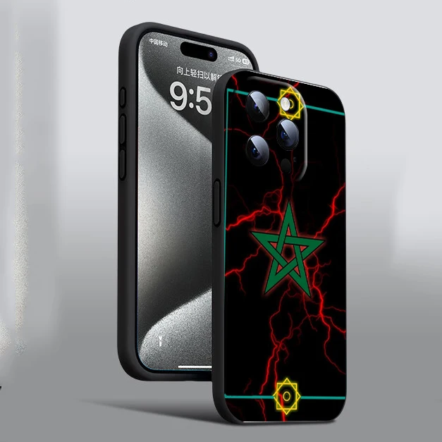 Мягкий силиконовый чехол YR-11 с флагом Марокко для Samsung Galaxy A05 A05s A24 A04 A04s J4Plus A23 A13 A14