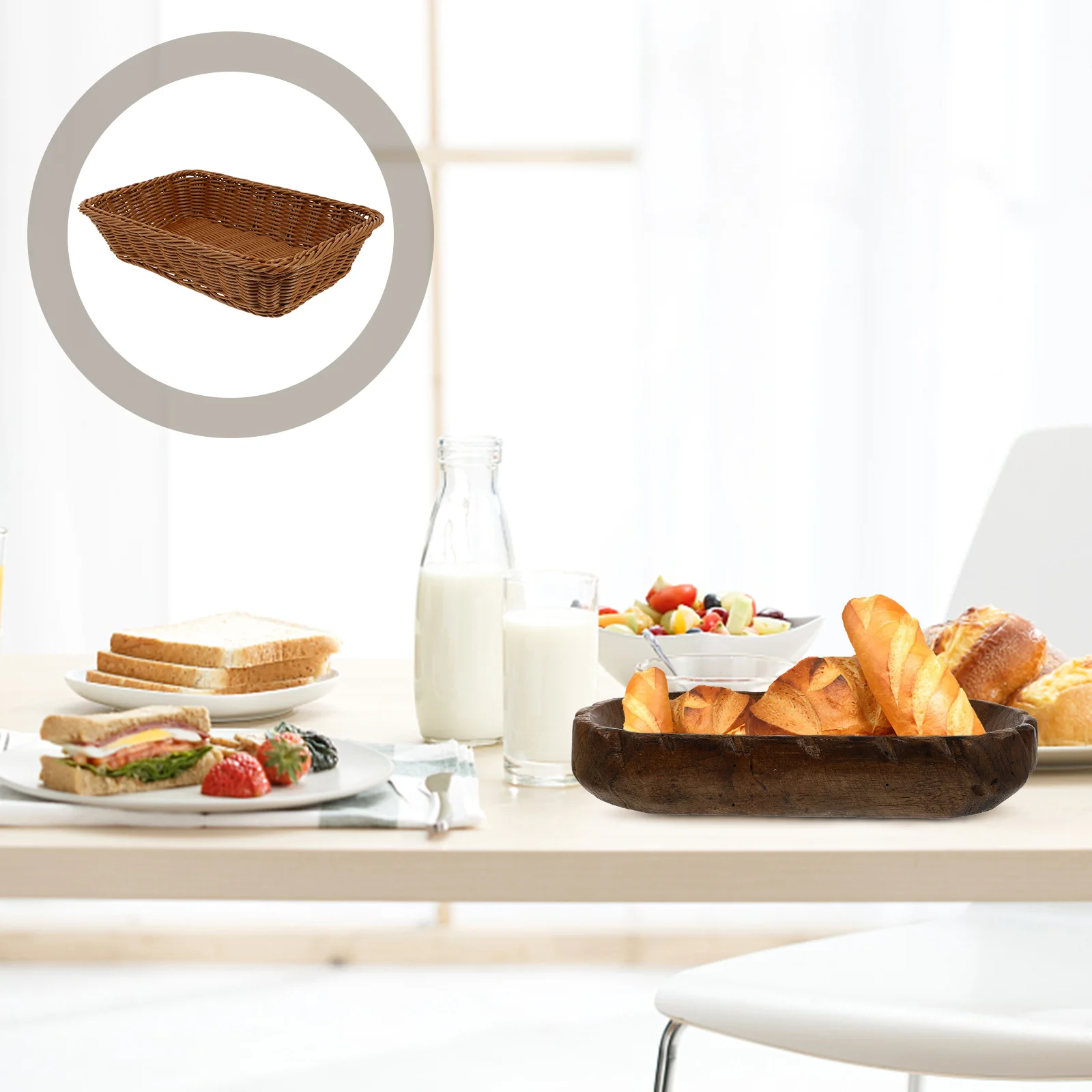 

1Pc Chic Simple Practical Wooden Fruit Dish Craft for Home Hotel Restaurant