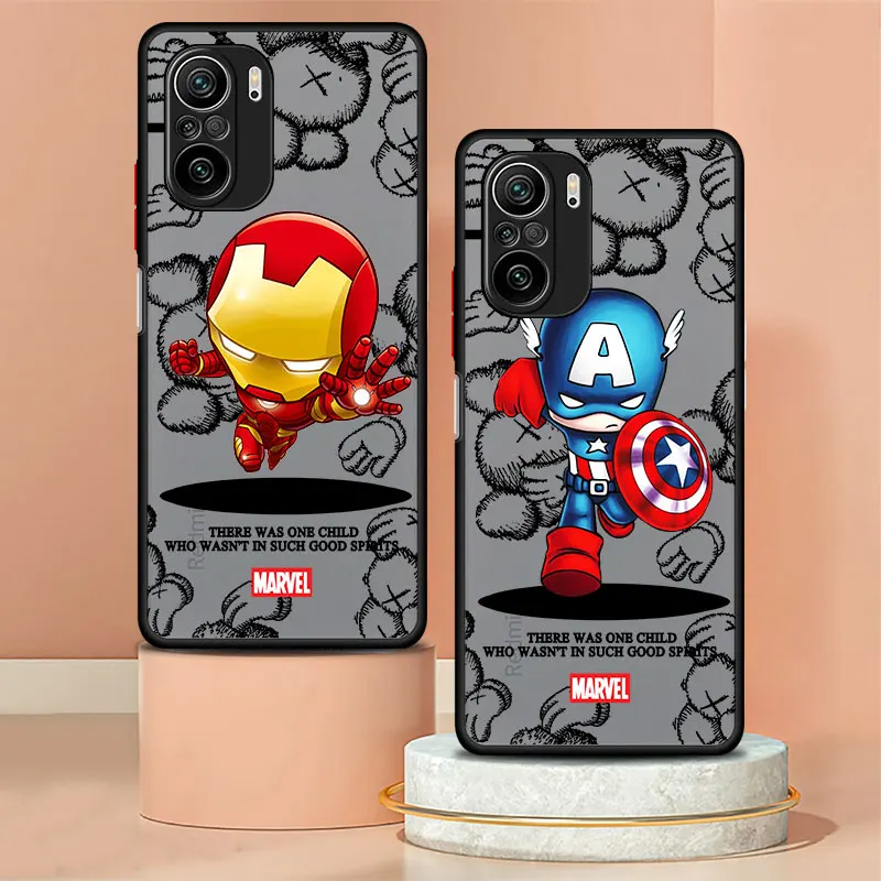 Для Redmi Note 9A 11S 8T 9S 11T 8 10S 11 10 9 Note10 9C Pro + 4G 11E 7 K40 5G официальный матовый Человек-паук Marvel