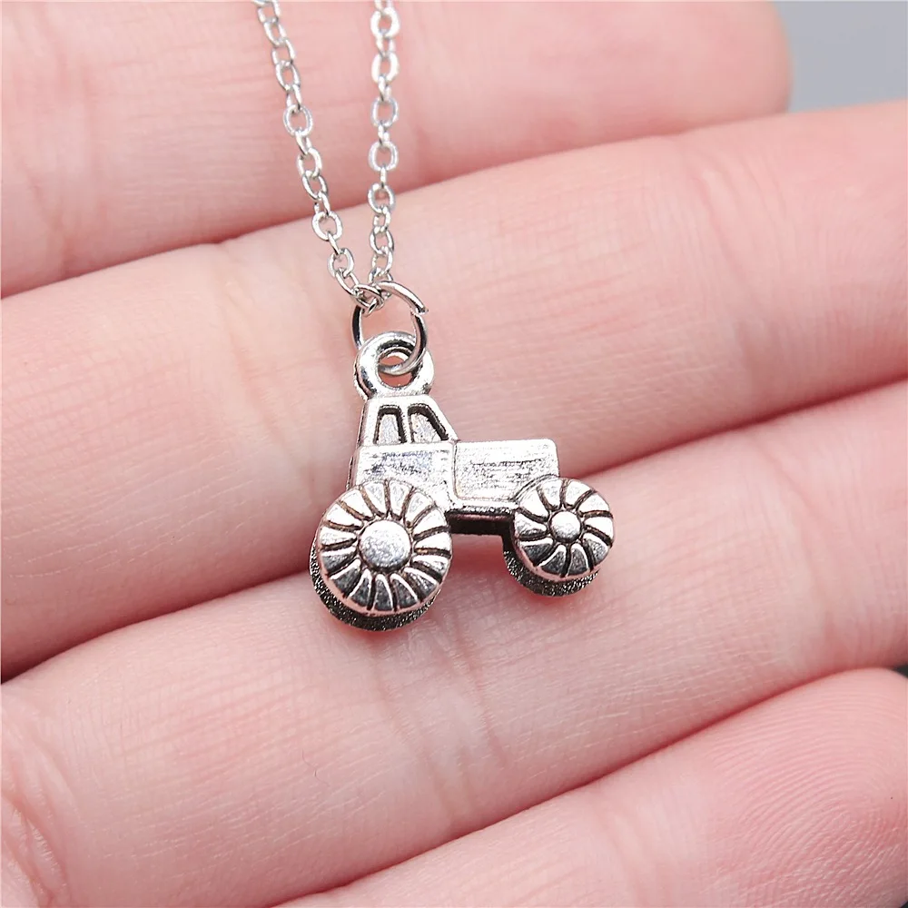 

Drop Shipping Antique Silver Color 16x15mm Truck Necklaces Short Chain Choker Necklaces