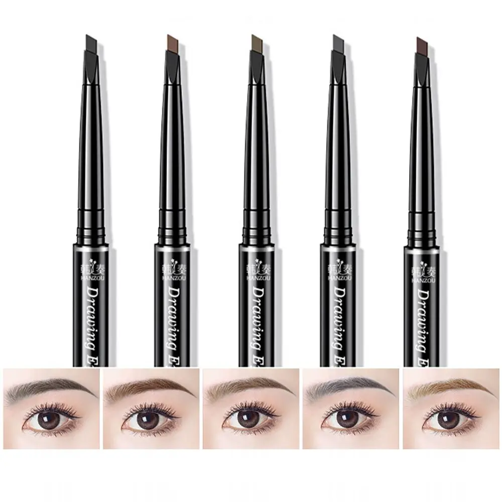 

5 color Rotatable With Brush Long lasting Eye Brow Pen Eyebrow Pencil Double Head Waterproof