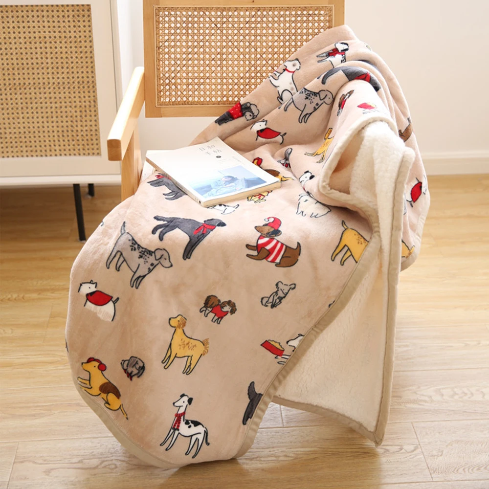 Двойное одеяло в стиле ретро утолщенное теплое зимнее до колена из ягненка и