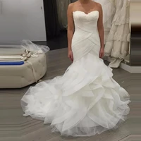 arabia new mermaid wedding dress 2016 feathers ruffle bridal gown long train vstido de casamento wedding dressess