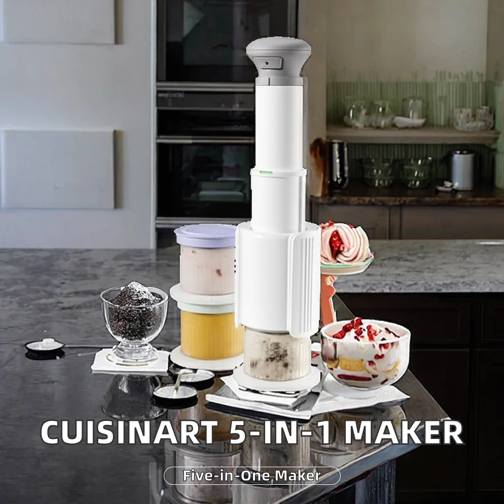 Фото Многофункциональный аппарат Cuisinart FastFreeze 5-в-1 для приготовления мороженого, сорбета, джелато, колотого льда и замороженных десертов, объем 1 л, гарантия 1 год, компактный дизайн №2