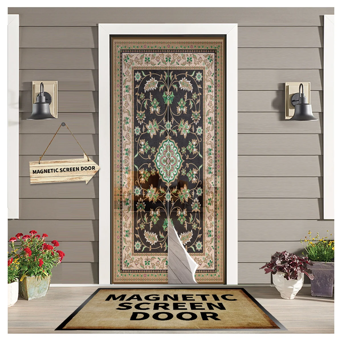 

Турецкий ковер, занавеска для кухонной двери, магнитный экран без инструментов, защита от насекомых, дверная занавеска, сетчатая подвесная ...