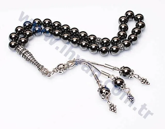 IQRAH Hematite Stone Rosary (925 Sterling Lunar)