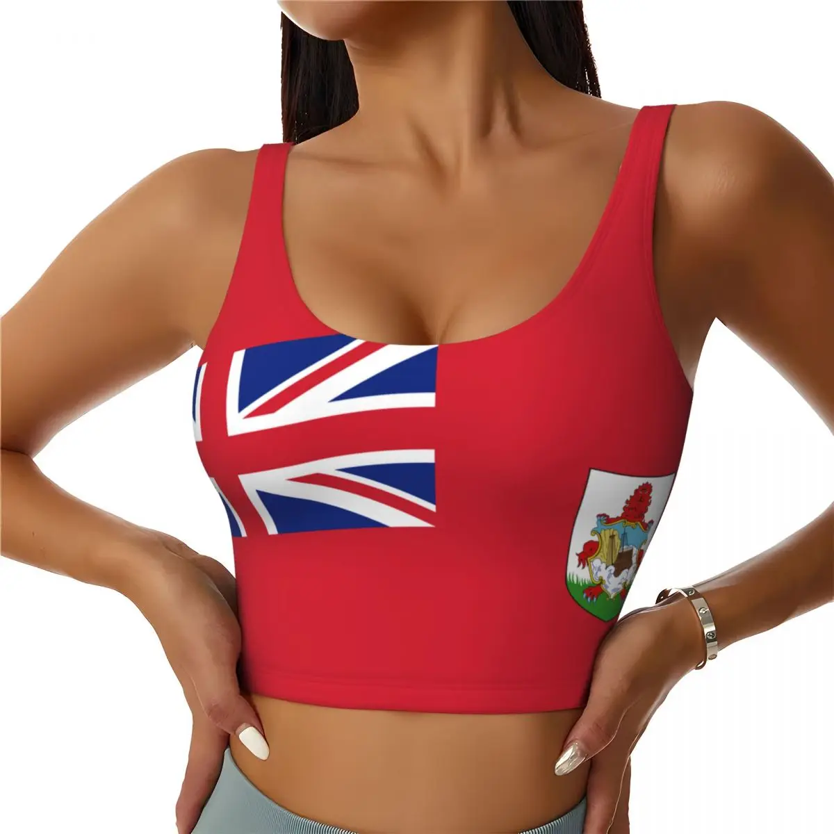 Спортивный бюстгальтер для женщин одежда бега йоги жилет Flag-of-bermuda-1910-Flag Of Bermuda