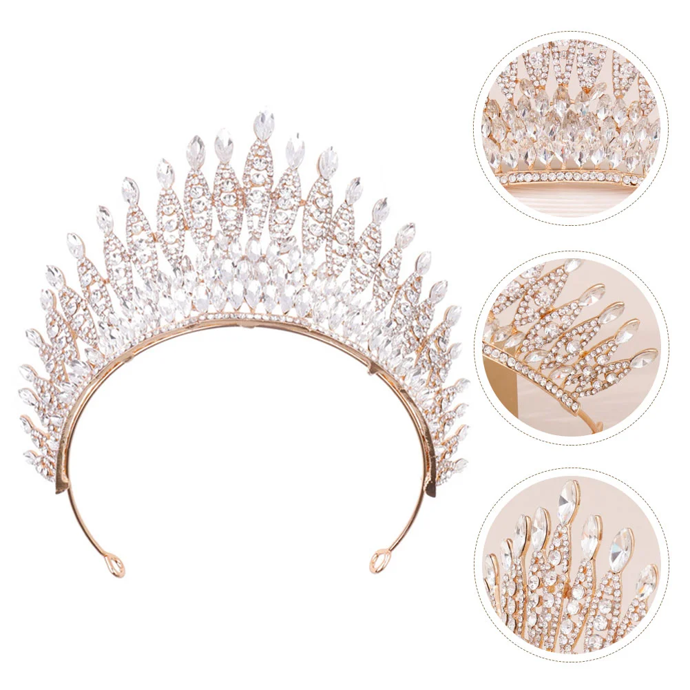 

Wedding Tiara Bride Gothic Bridal Hair Headdress Rhinestone Baroque Accessories Headwear Hoopheadband Crystal Tiaras Vintage