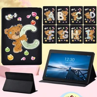 tablet case for lenovo smart tab m10 fhdtab e10m10 10 1 anti scratch funda bear 26 letters series leather stand cover