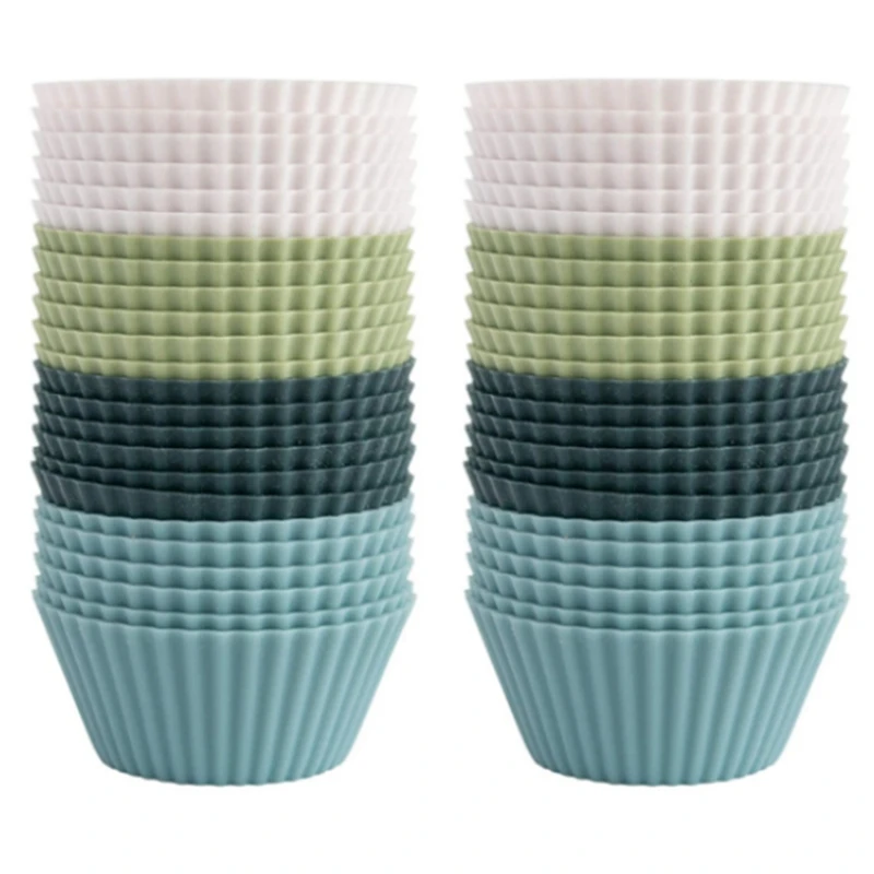 

Силиконовые формочки для выпечки, многоразовые вкладыши для кексов, 48 упаковок, формочки для кексов стандартного размера, можно мыть в посудомоечной машине