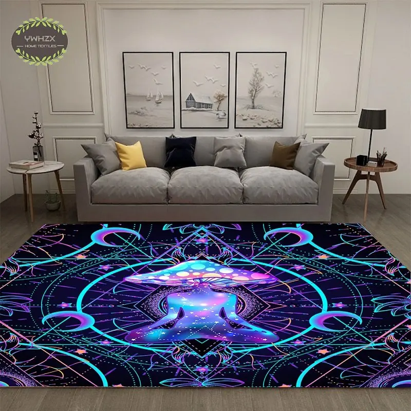 

Psychedelic Mushroom Man Carpets for Living Room Corridor Children's Room Rug Bedroom Decor Soft Anti-Slip Bathroom Door Mat