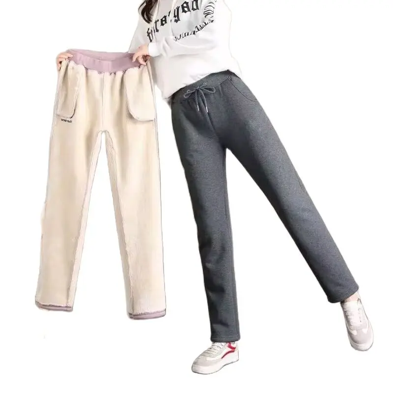 

Женские зимние толстые длинные флисовые брюки, теплые бархатные брюки с добавлением