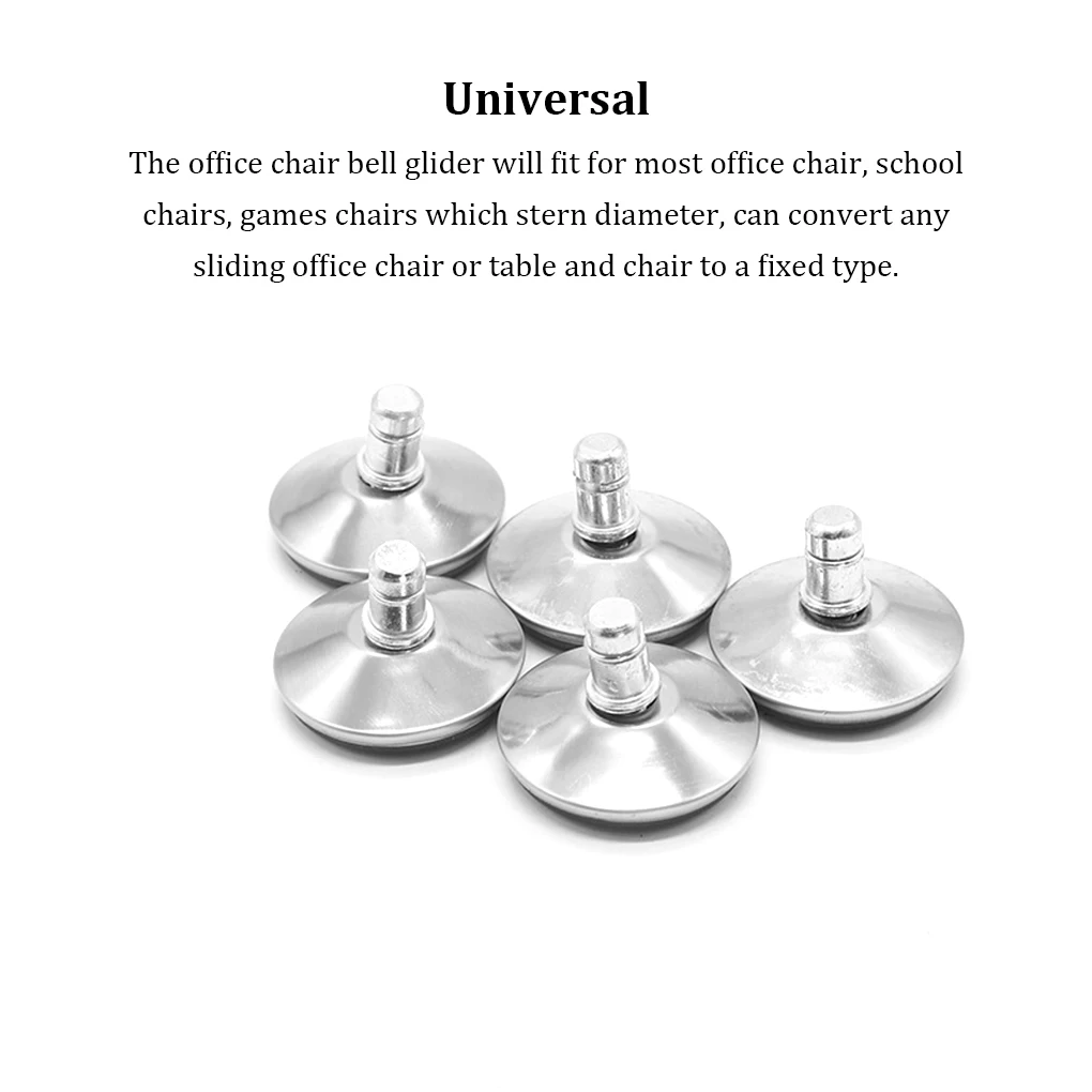 

5 Pieces Office Chair Bell Glides Stationary Castors Replacement Feet