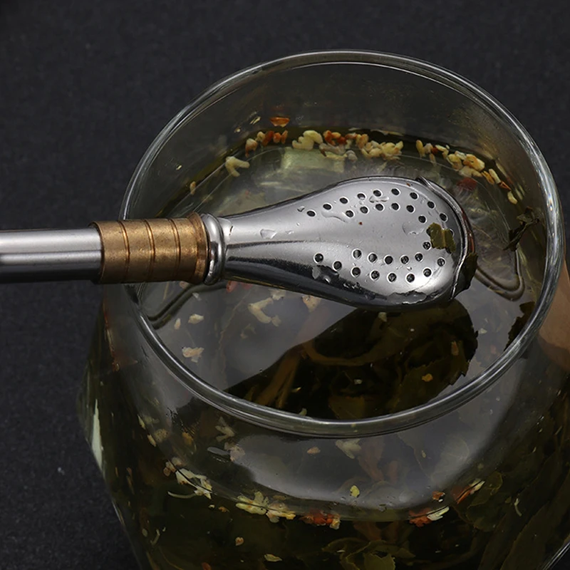Набор Соломинок Для Питья Yerba Mate Чайная Ложка Из Нержавеющей Стали Металлический