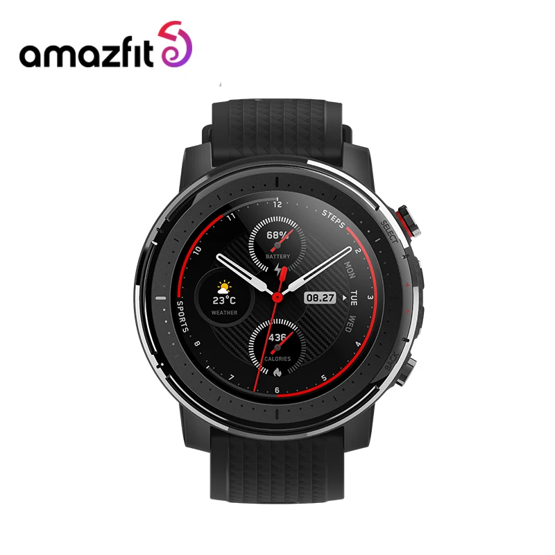 

IN Stock Global Version New Amazfit Stratos 3 Smart Watch GPS 5ATM Music Dual Mode 14 Days Smartwatch For Android