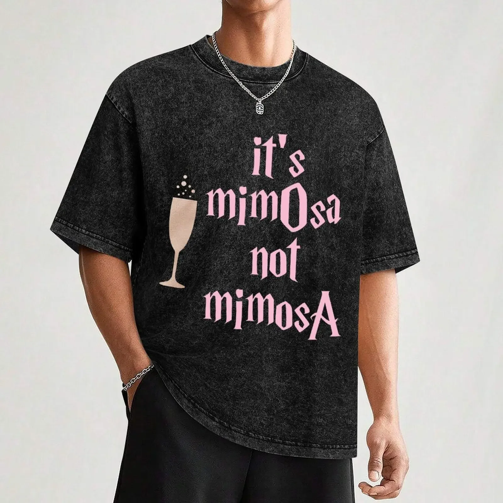 Футболка It's Mimosa Not Leviosa летние топы дешевые вещи мужские белые футболки в стиле