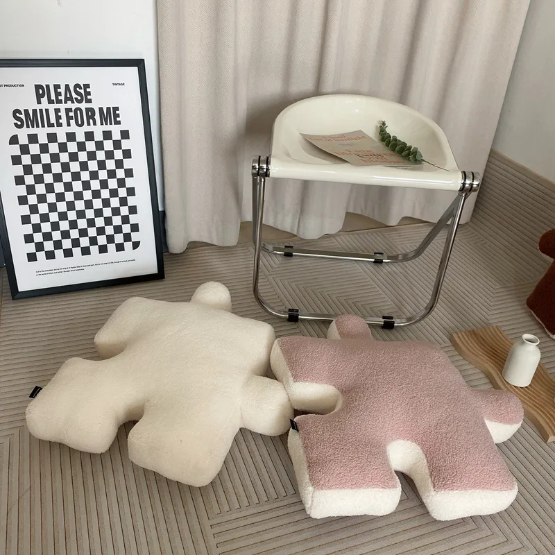 

Ins Style Creative Black and White Stuffed Puzzle Shaped Pillow Spliceable Colourful Floor Mat Baby Crawling Game Mat Kid