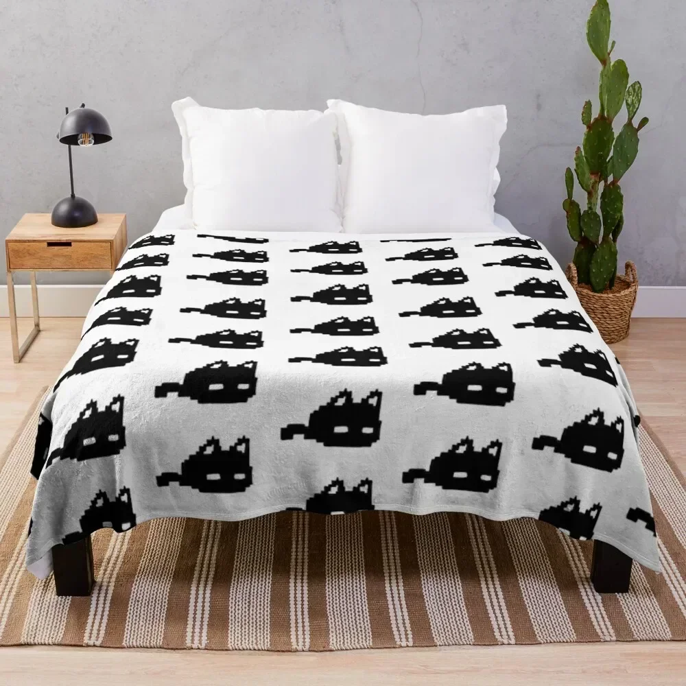 Омори: Одеяло с изображением кота лохматое клетчатое одеяло