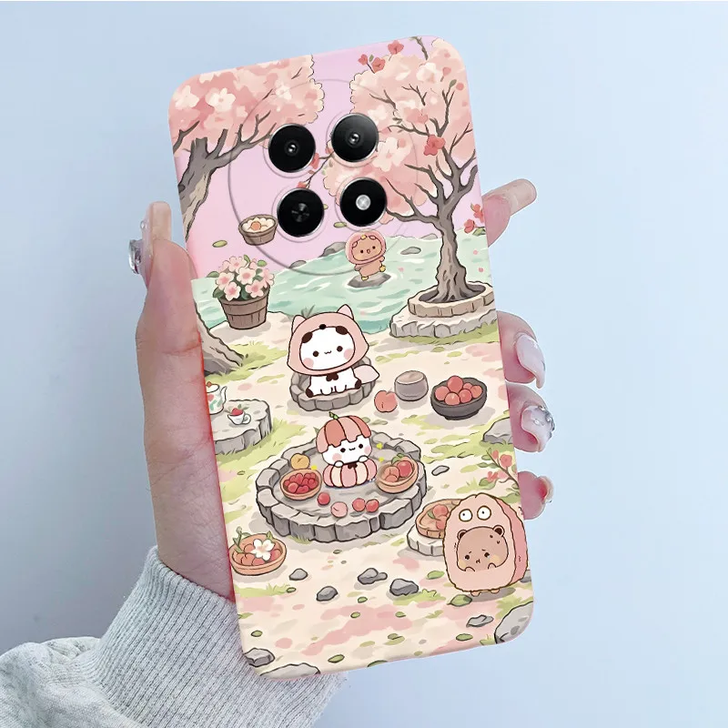 Чехол для Realme 12 12X 5G Luxury Dragon Cute Labubu Cat Pattern матовый мягкий силиконовый чехол