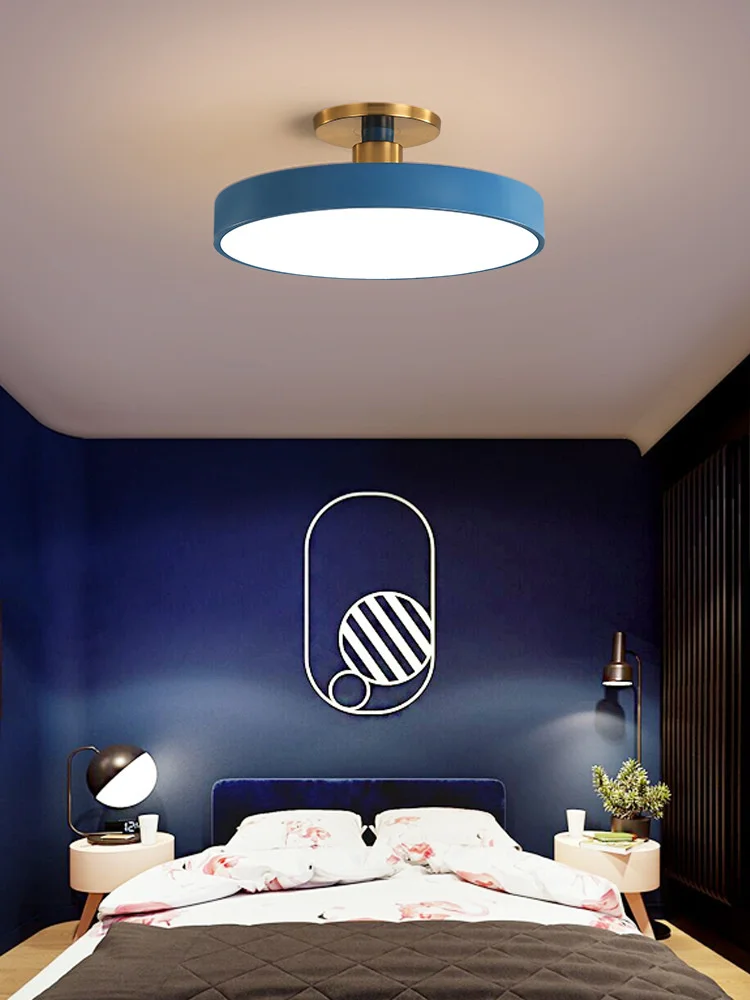 

2020 New Nordic bedroom lamp creative led ceiling lamp simple round warm romantic room study lamp