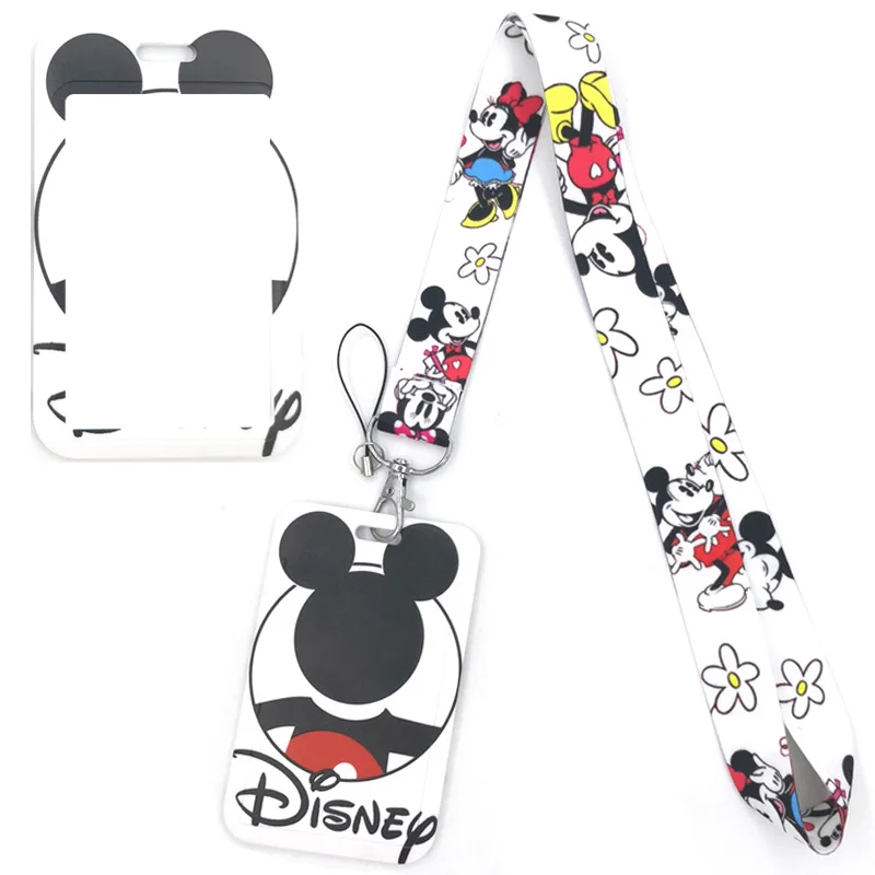 Mickey Mouse Disney Neck Strap Lanyards ID badge card holder keychain Mobile Phone Strap Gift Ribbon webbing necklace Gifts