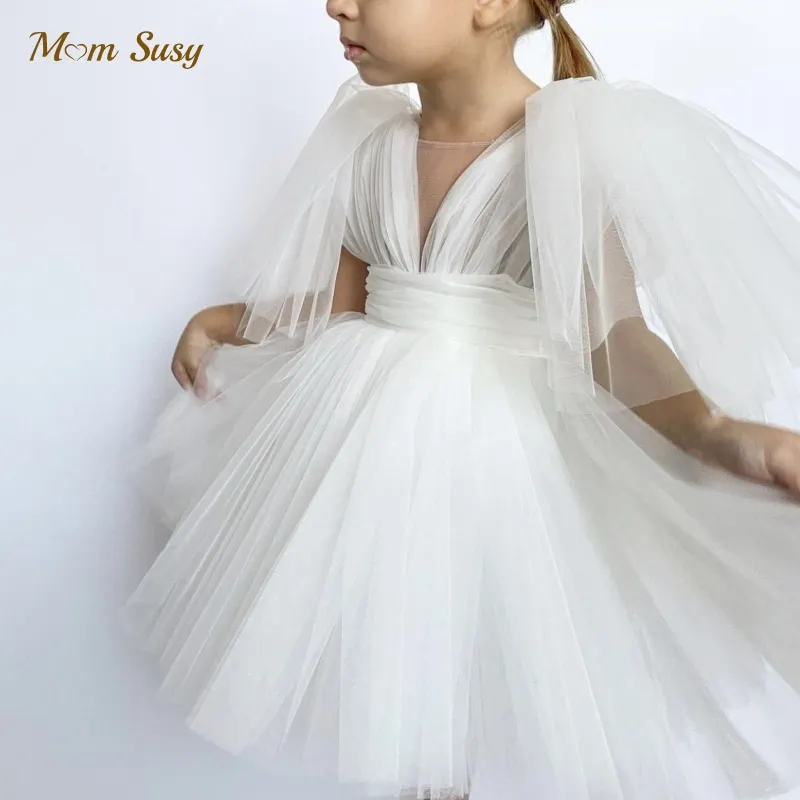 Fashion Baby Girl Princess Tutu Dress Cap Sleeve Infant Toddler Gauze Vestido Party Wedding Pageant Birthday Baby Clothes 1-12Y
