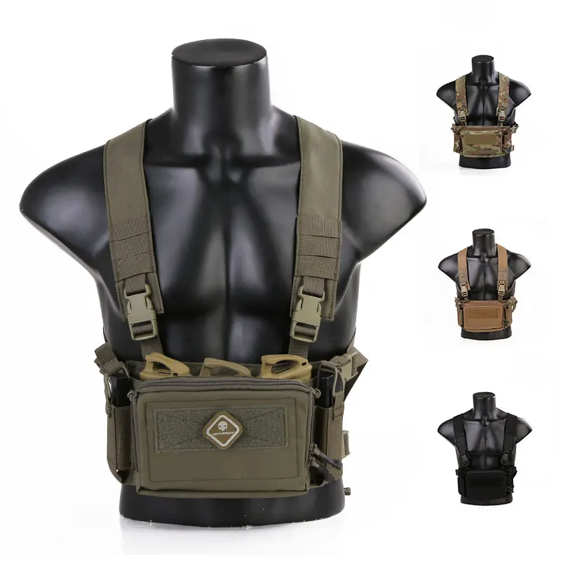 Emersongear Tactical D3CR Micro Chest Rig Modular Buckle For Plate Carrier Hunting Vest Airsoft Combat Training Shooting Nylon