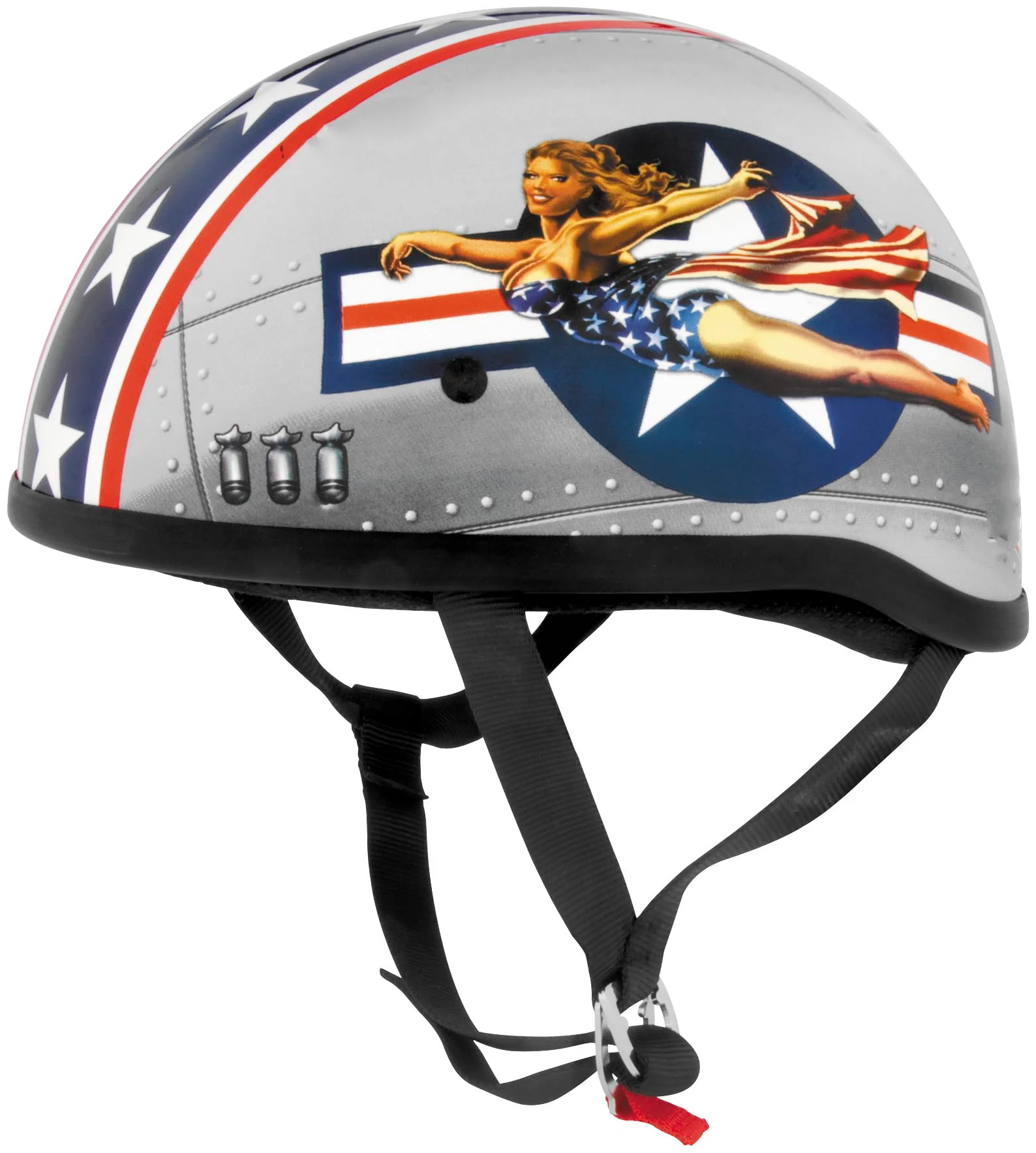 

Helmets for motorcycles Helmets Original Pin Up Helmet Bomber Pin Up (XX-Large, Red Bomber Pin Up)