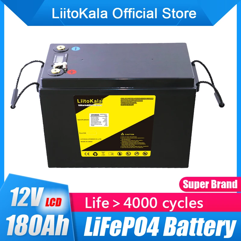 

12V 180AH LiFePo4 Battery Pack With 100A BMS Grade A Lithium Iron Phosphate 4s 12.8V RV Boat Motors Inverter Solar Powerlar Wind