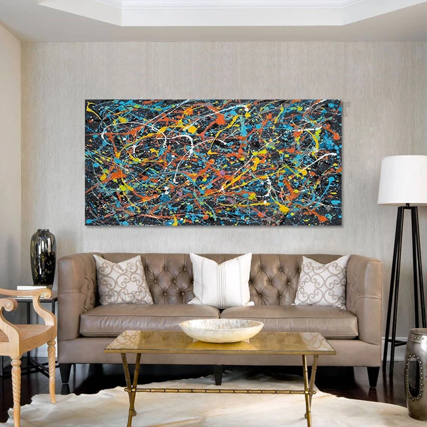 Бесплатная доставка коричневые и белые линии ручная роспись абстрактные картины