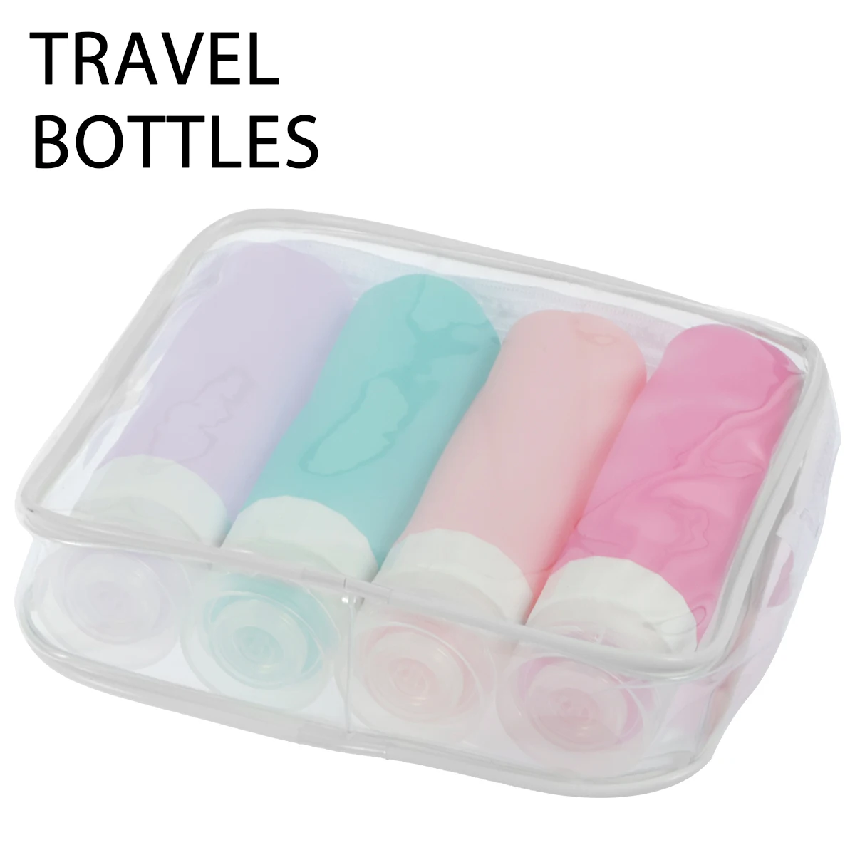 

4Pcs Travel Bottles 90ML Leak Proof Travel Silicone Containers Refillable Travel Toiletry Container 4 Colors Reusable Travel