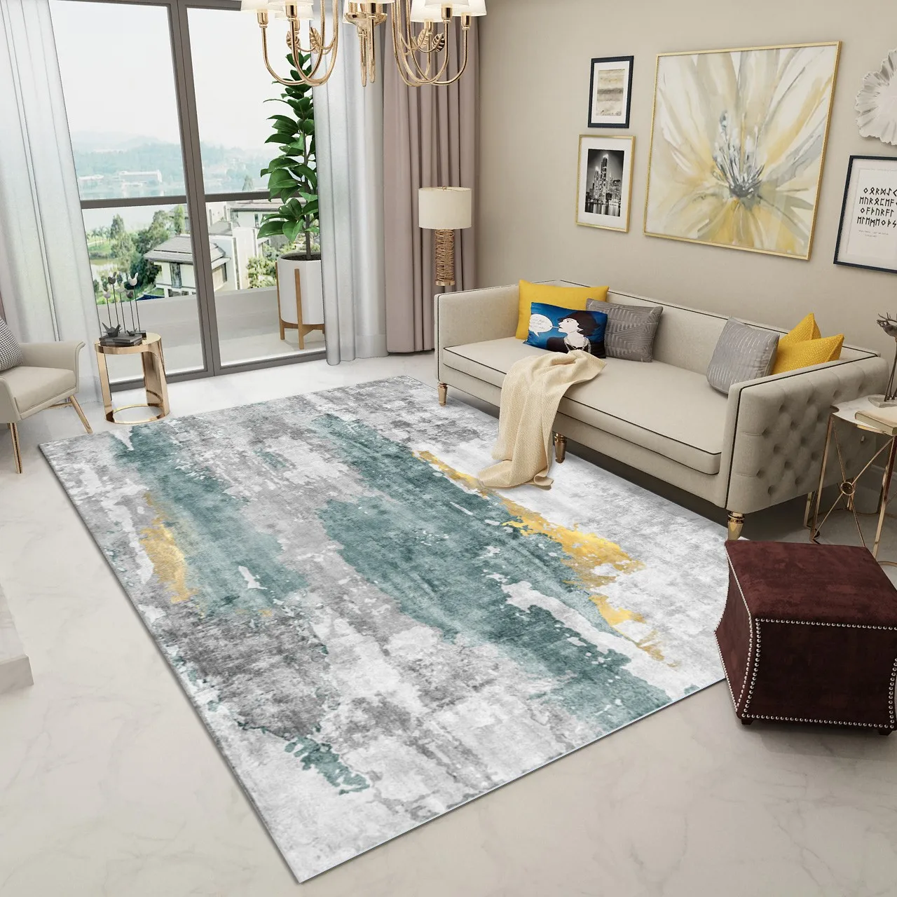 

Turkish Style Carpet Living Room Sofa Coffee Table Carpet Hotel Guest Room Carpet Floor Mat Anti-slip Carpet Bedroom Carpet