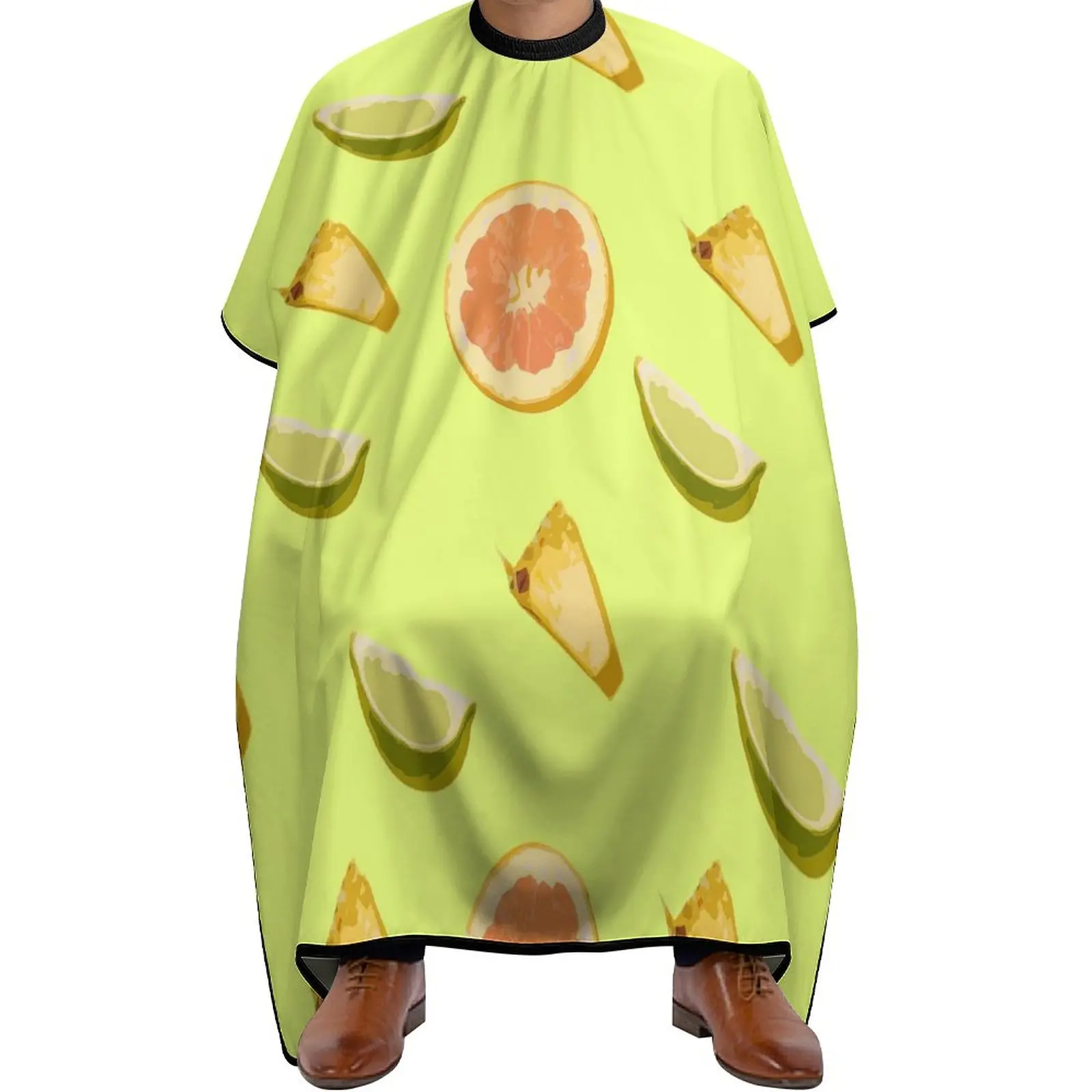 

Нейлоновая Парикмахерская накидка, водонепроницаемая салонная накидка для стрижки волос, Профессиональный парикмахерский фартук, фартук для взрослых с фруктовым узором