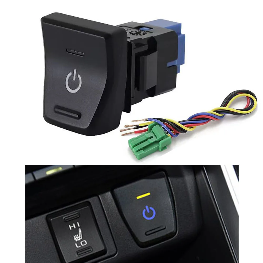 

Car Yellow/Blue Led Power On Off Switch Power Supply Push Button Switch for Toyota Wilanda RAV4 2020